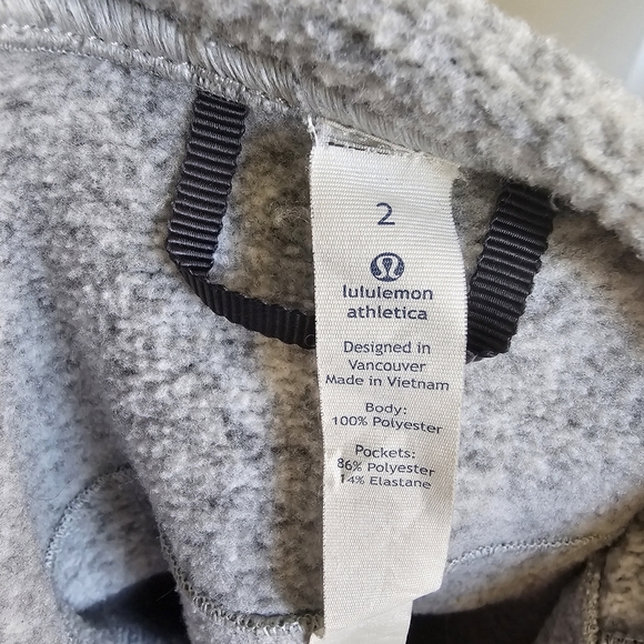 Lululemon Fleece & Thank You Half Zip Hoodie Gray Black Cozy Warm Size 2 - Picture 6 of 10
